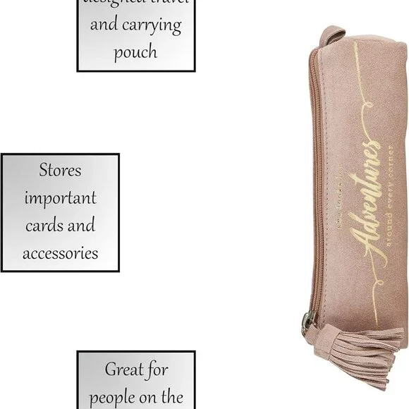 Adventure Suede Leather Pouch, 8" x 3", NWT - Picture 2 of 2